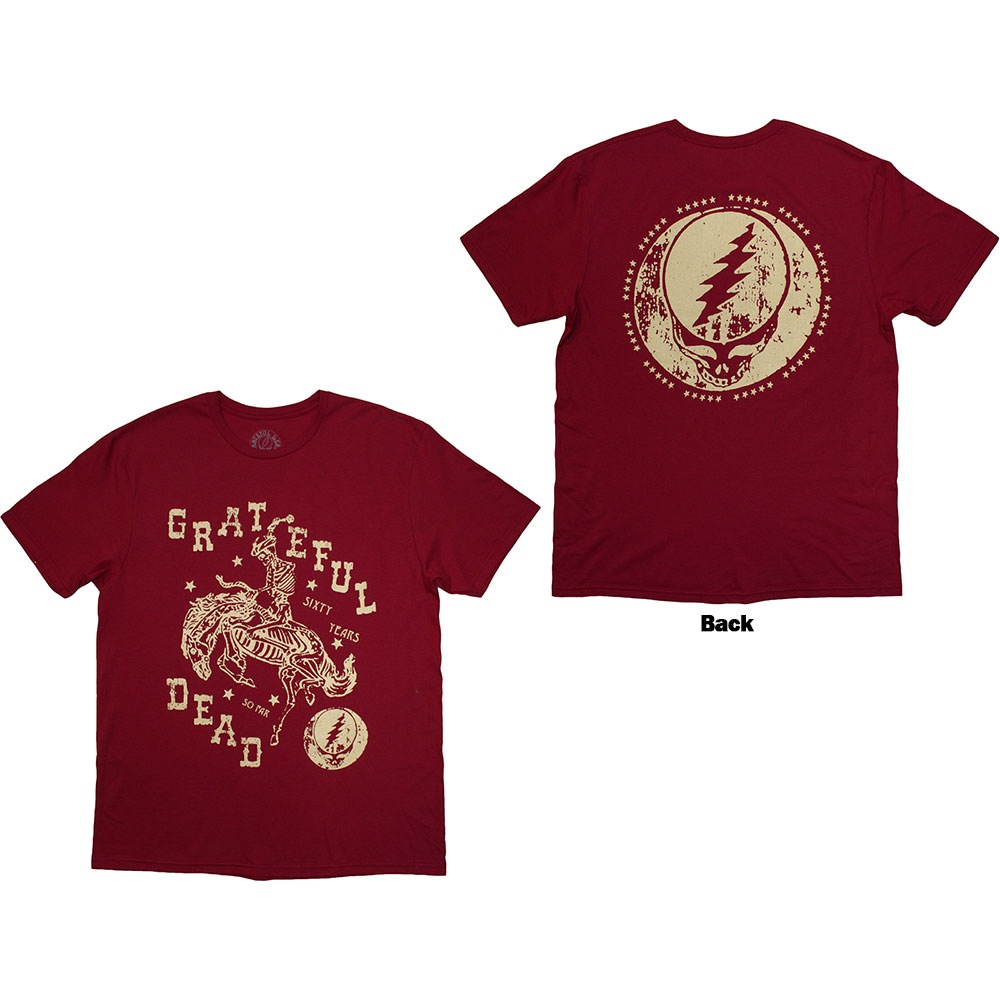 Grateful Dead - Skeleton Horse Heren T-shirt - Rood